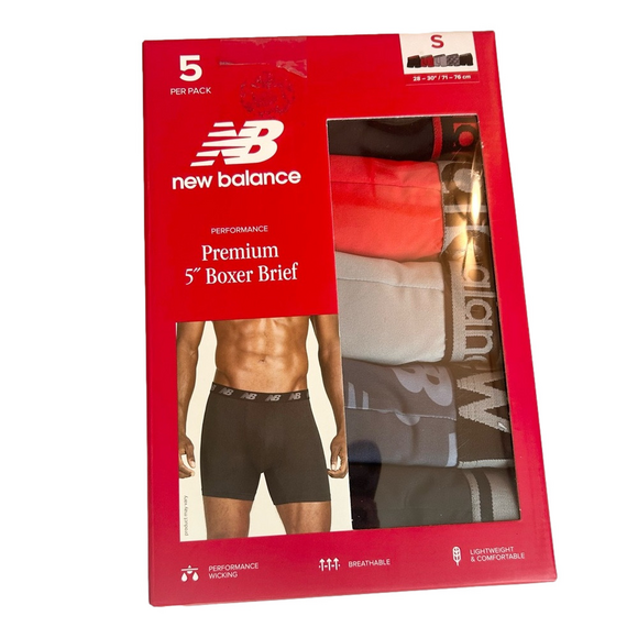 New Balance Set of 5 Premium Performance Boxer Briefs  Small - Picture 1 of 3